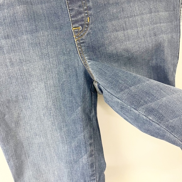 Spanx Flare Leg Pull On Denim Jeans Comfort Waist Vintage indigo Large Petite - Picture 6 of 9